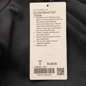 Brand New with tags! LuLulemon On the Move Pants